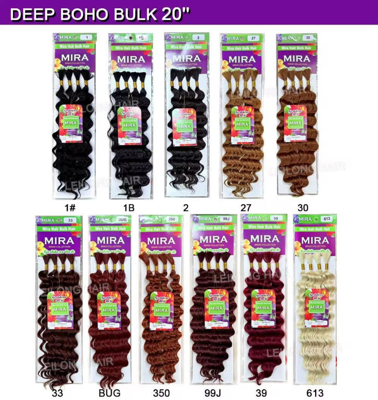 Mira · Goddess Boho Deep Boho Bulk 20" – blødt bølget flettehår (4-pak)