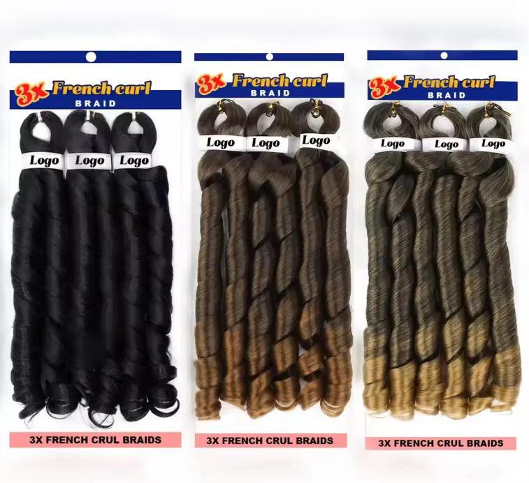  3X French Curl Braid flettehår